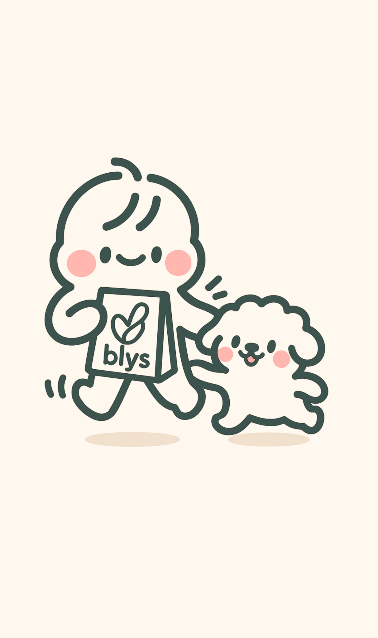 Baby Blys and Beary carrying a blys and beary pastry bag
