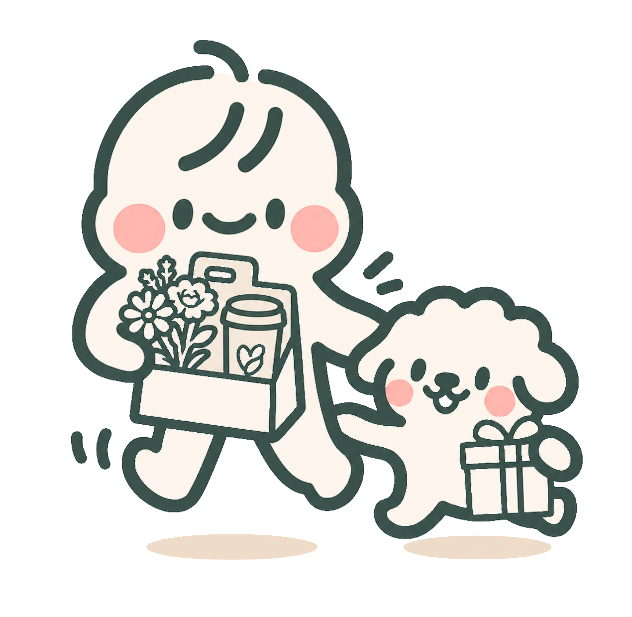 blys and beary carrying gifts together.